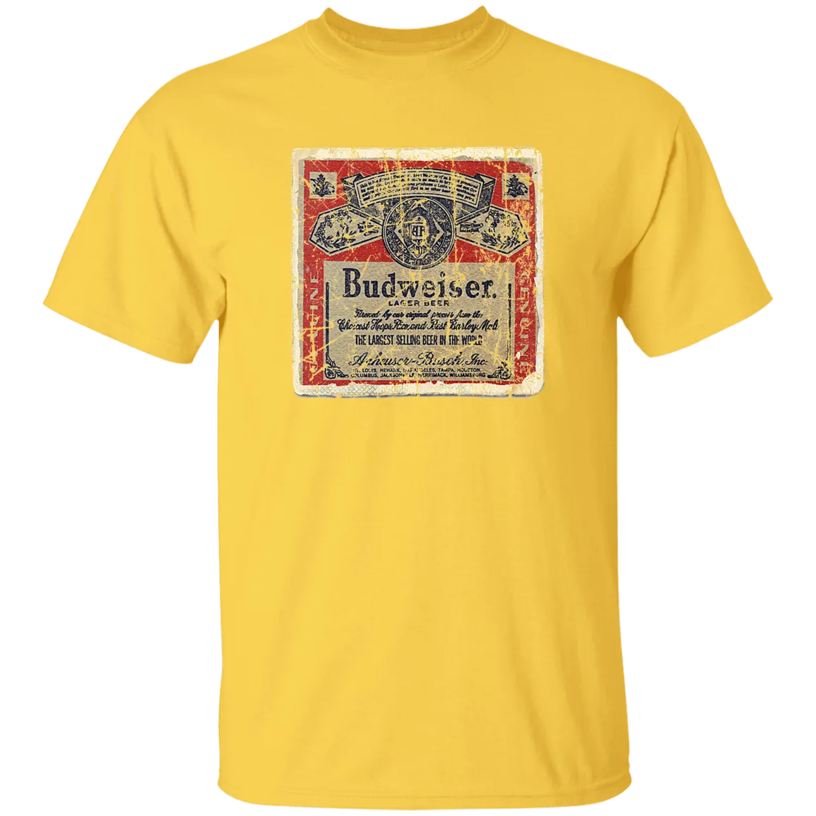 Budweiser Beer Coaster T-Shirt Custom Designed Worn Pattern