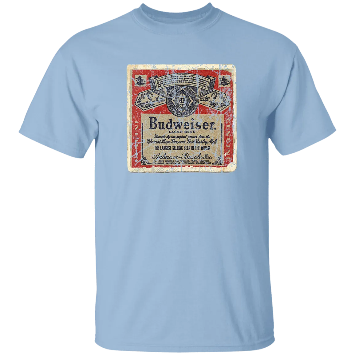 Budweiser Beer Coaster T-Shirt Custom Designed Worn Pattern