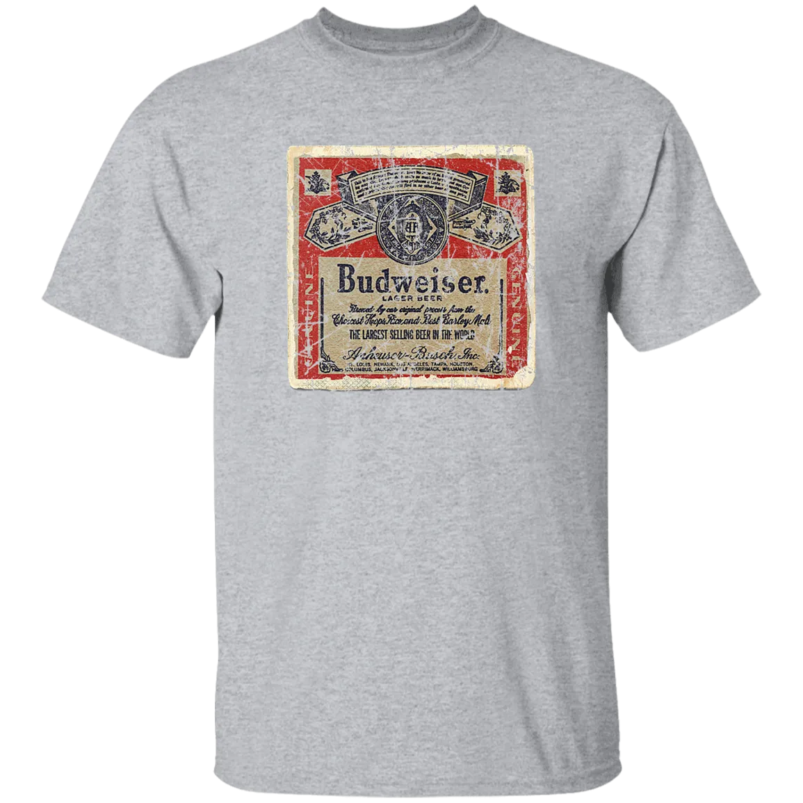 Budweiser Beer Coaster T-Shirt Custom Designed Worn Pattern