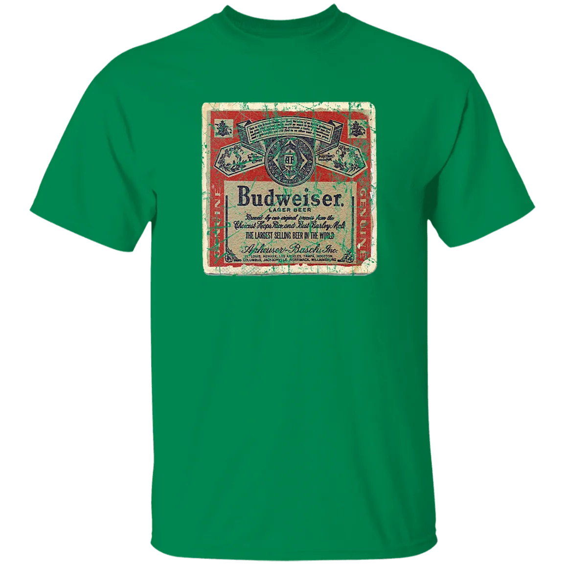 Budweiser Beer Coaster T-Shirt Custom Designed Worn Pattern