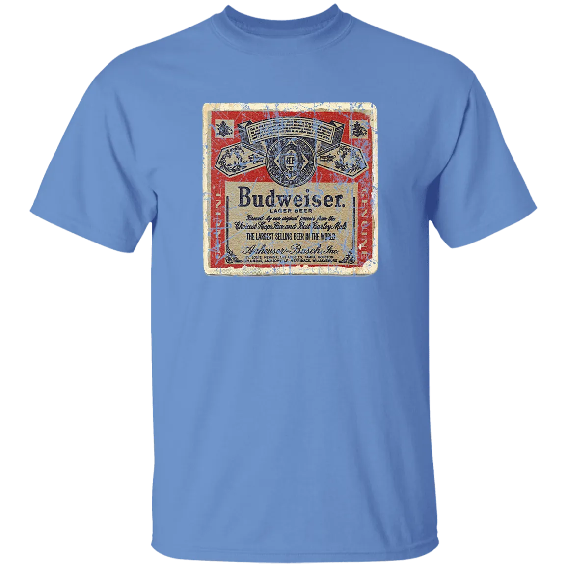 Budweiser Beer Coaster T-Shirt Custom Designed Worn Pattern