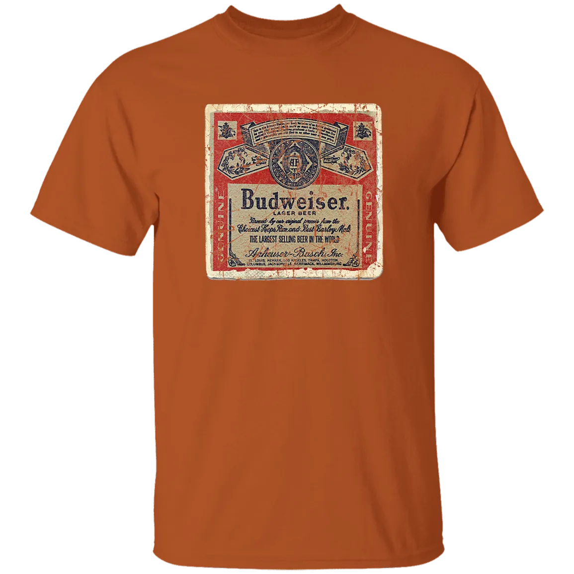 Budweiser Beer Coaster T-Shirt Custom Designed Worn Pattern