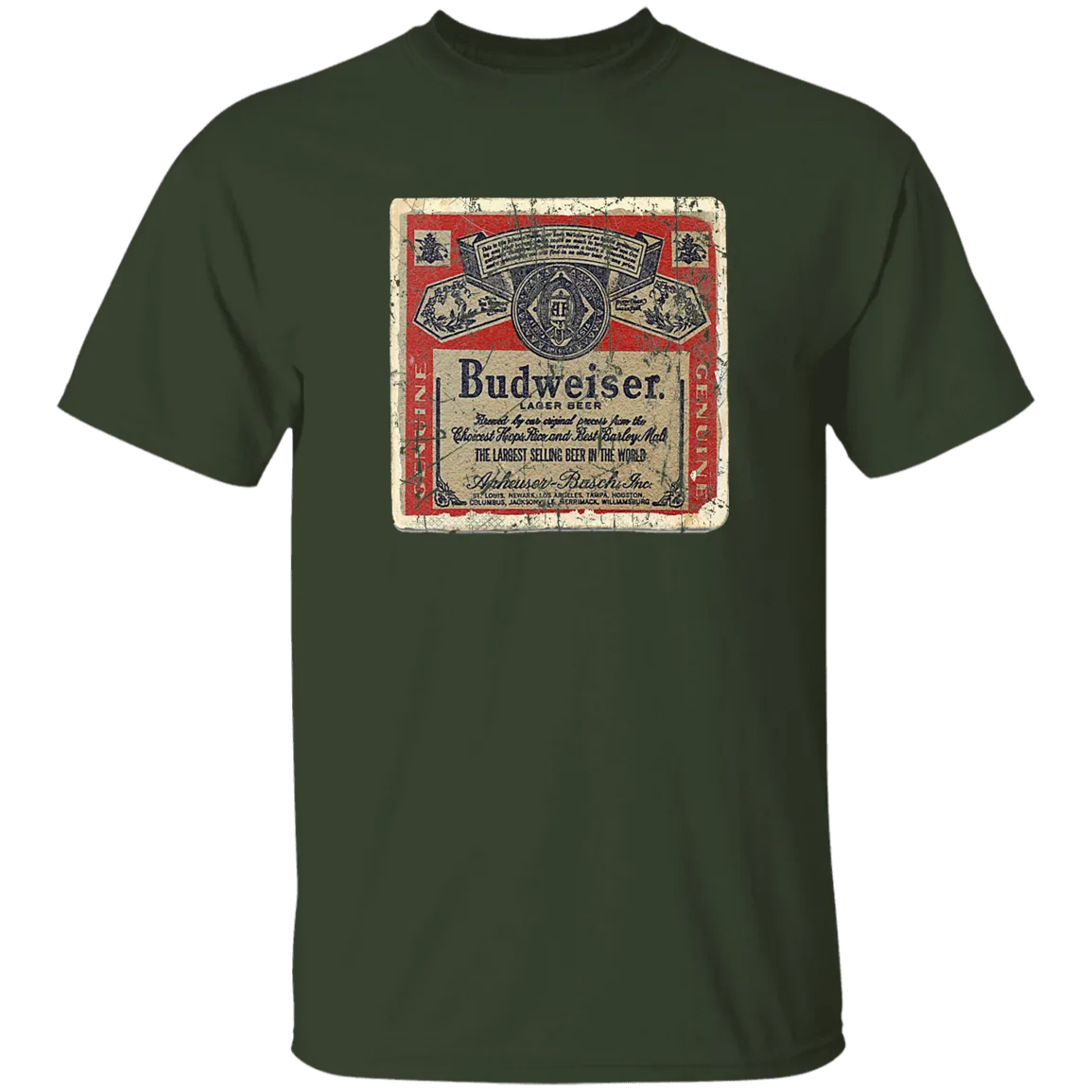 Budweiser Beer Coaster T-Shirt Custom Designed Worn Pattern