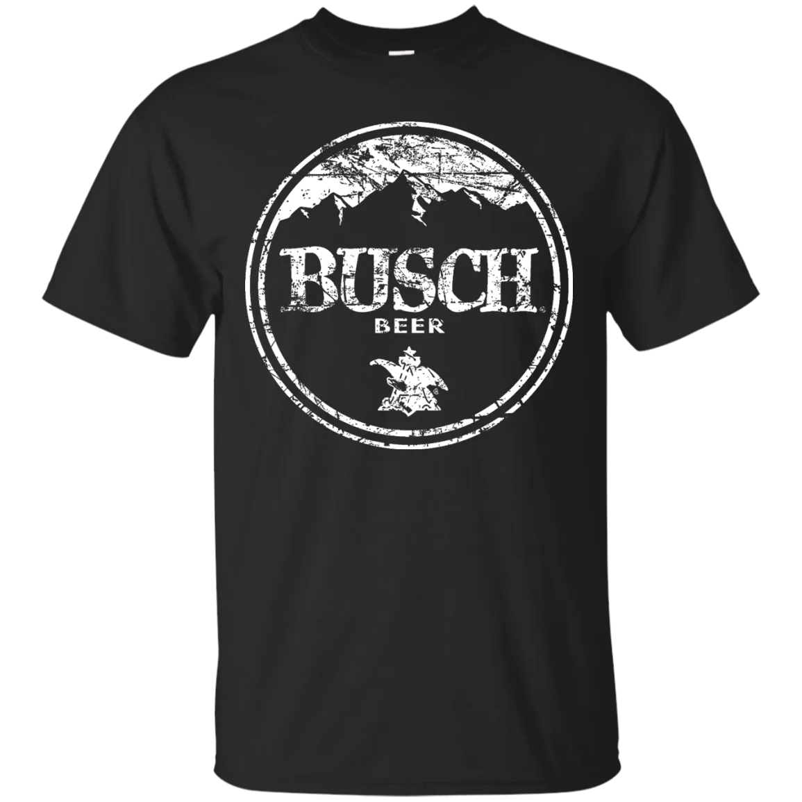 Busch Beer T-Shirt Custom Designed White Round Worn Pattern