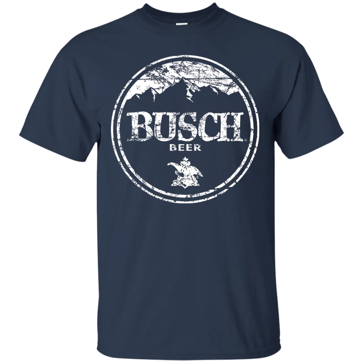 Busch Beer T-Shirt Custom Designed White Round Worn Pattern