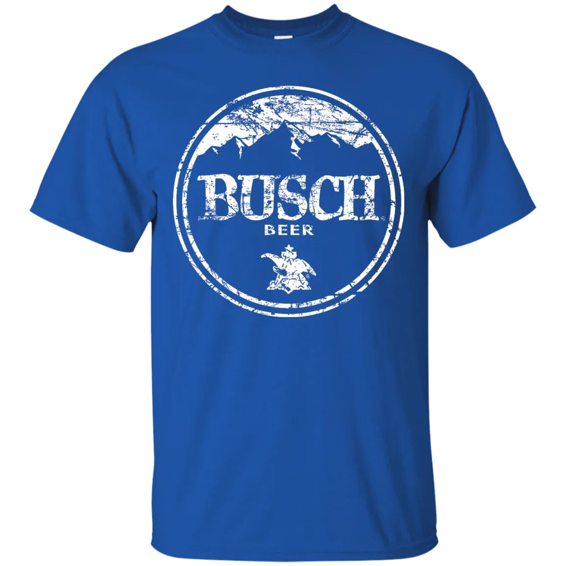 Busch Beer T-Shirt Custom Designed White Round Worn Pattern