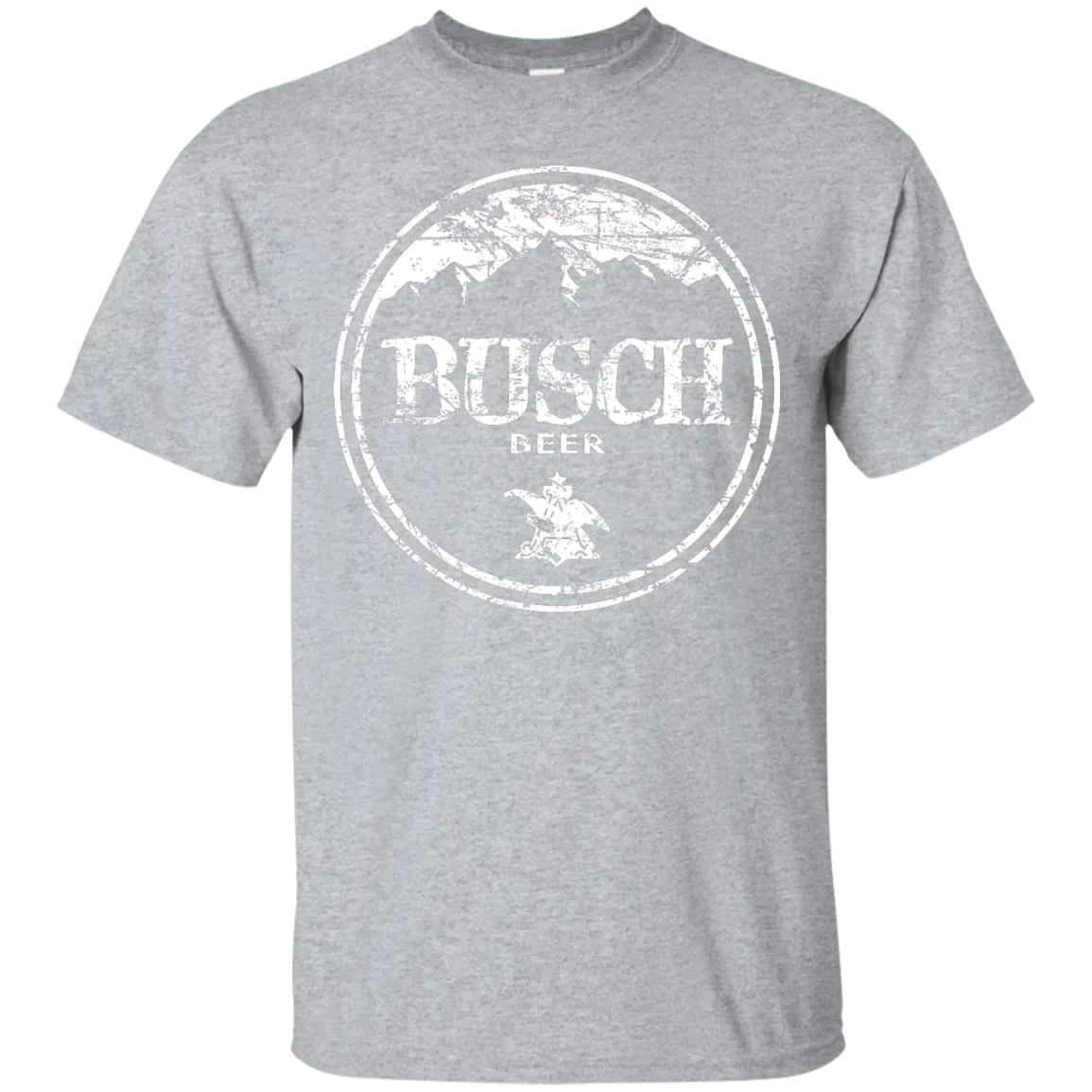 Busch Beer T-Shirt Custom Designed White Round Worn Pattern