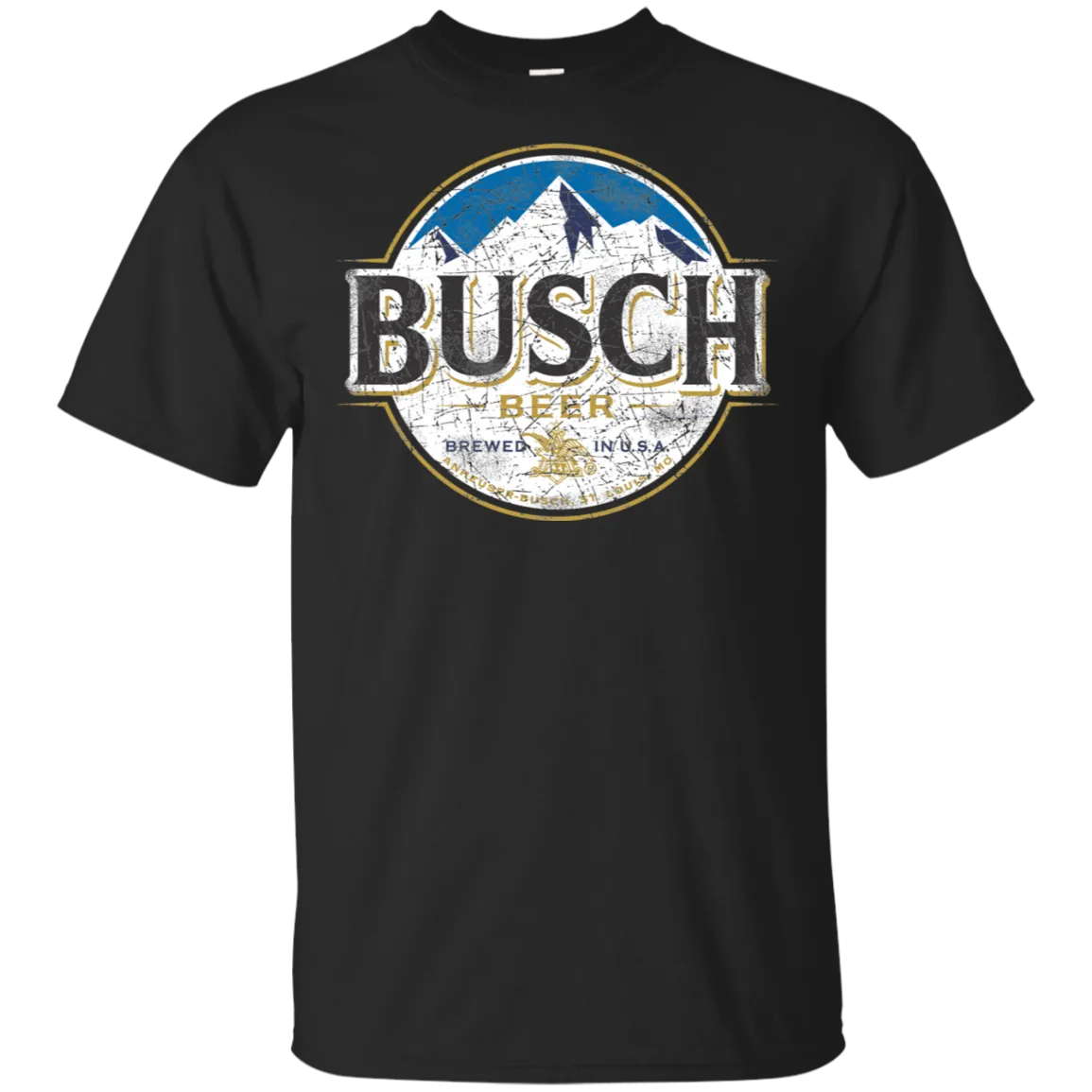 Busch Light Beer T-Shirt Custom Designed Color Worn Label Pattern