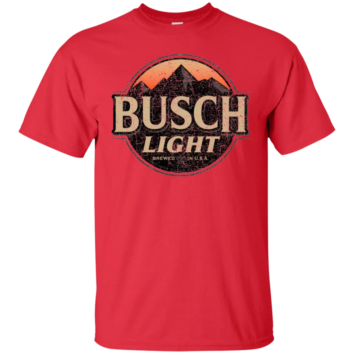 Busch Light Beer T-Shirt Custom Designed Color Worn Label Pattern