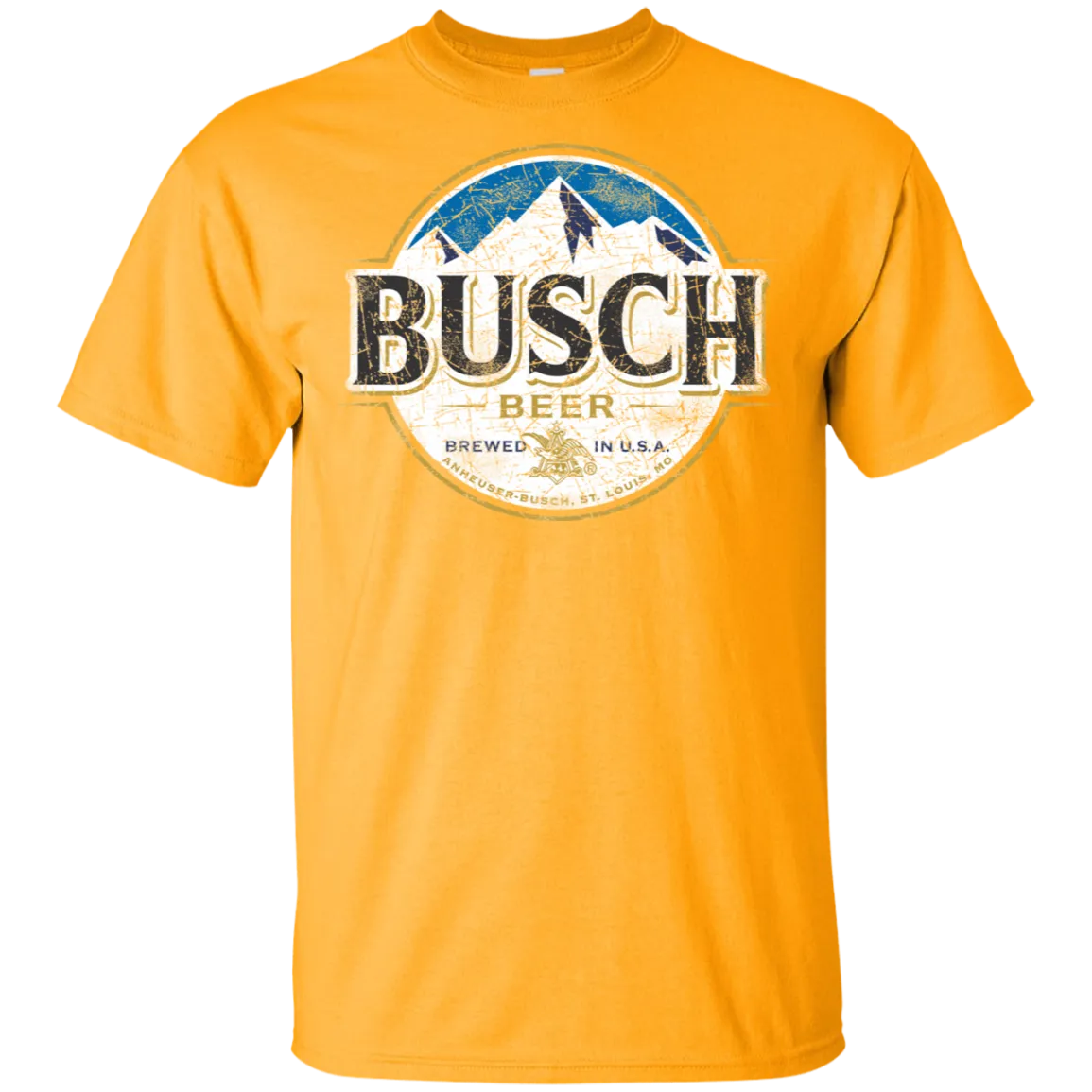 Busch Light Beer T-Shirt Custom Designed Color Worn Label Pattern