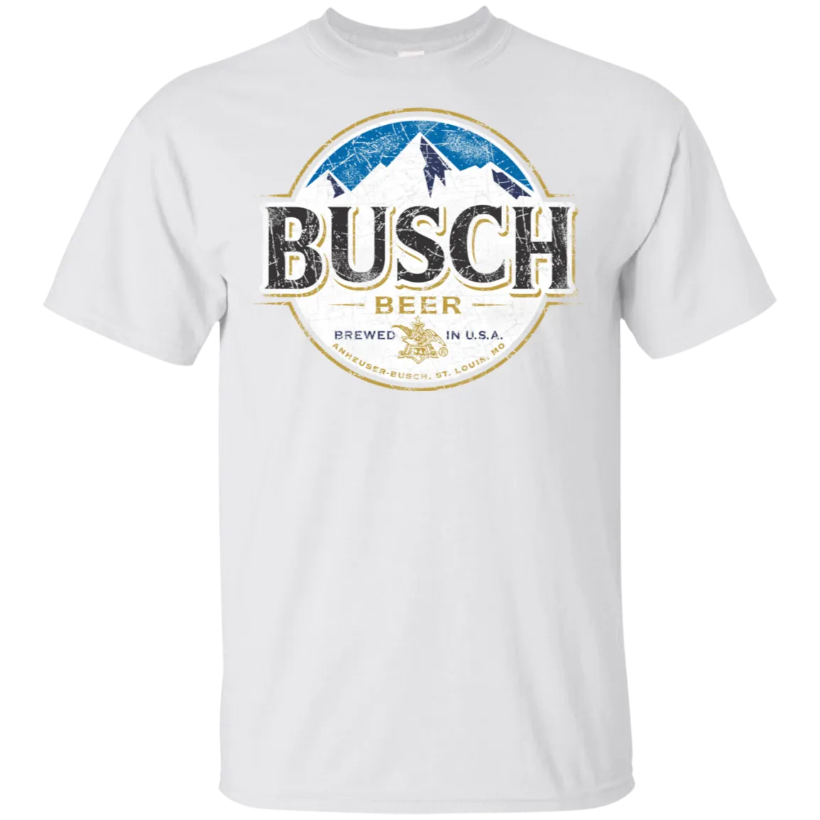 Busch Light Beer T-Shirt Custom Designed Color Worn Label Pattern