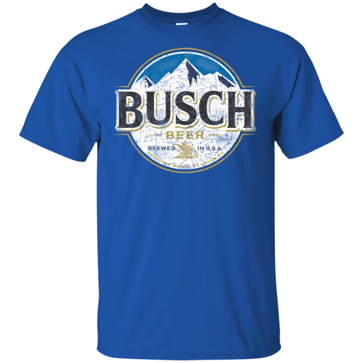 Busch Light Beer T-Shirt Custom Designed Color Worn Label Pattern