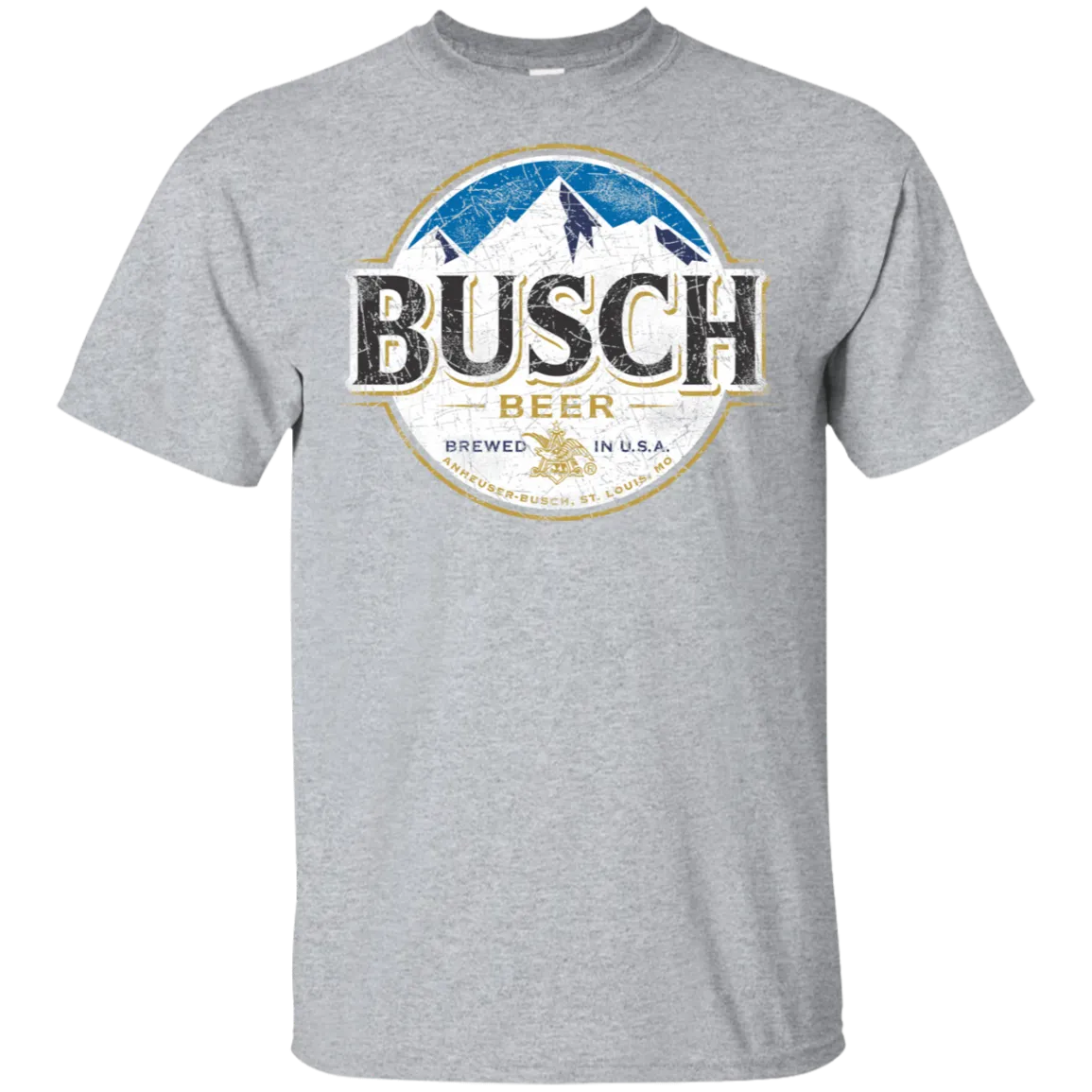 Busch Light Beer T-Shirt Custom Designed Color Worn Label Pattern
