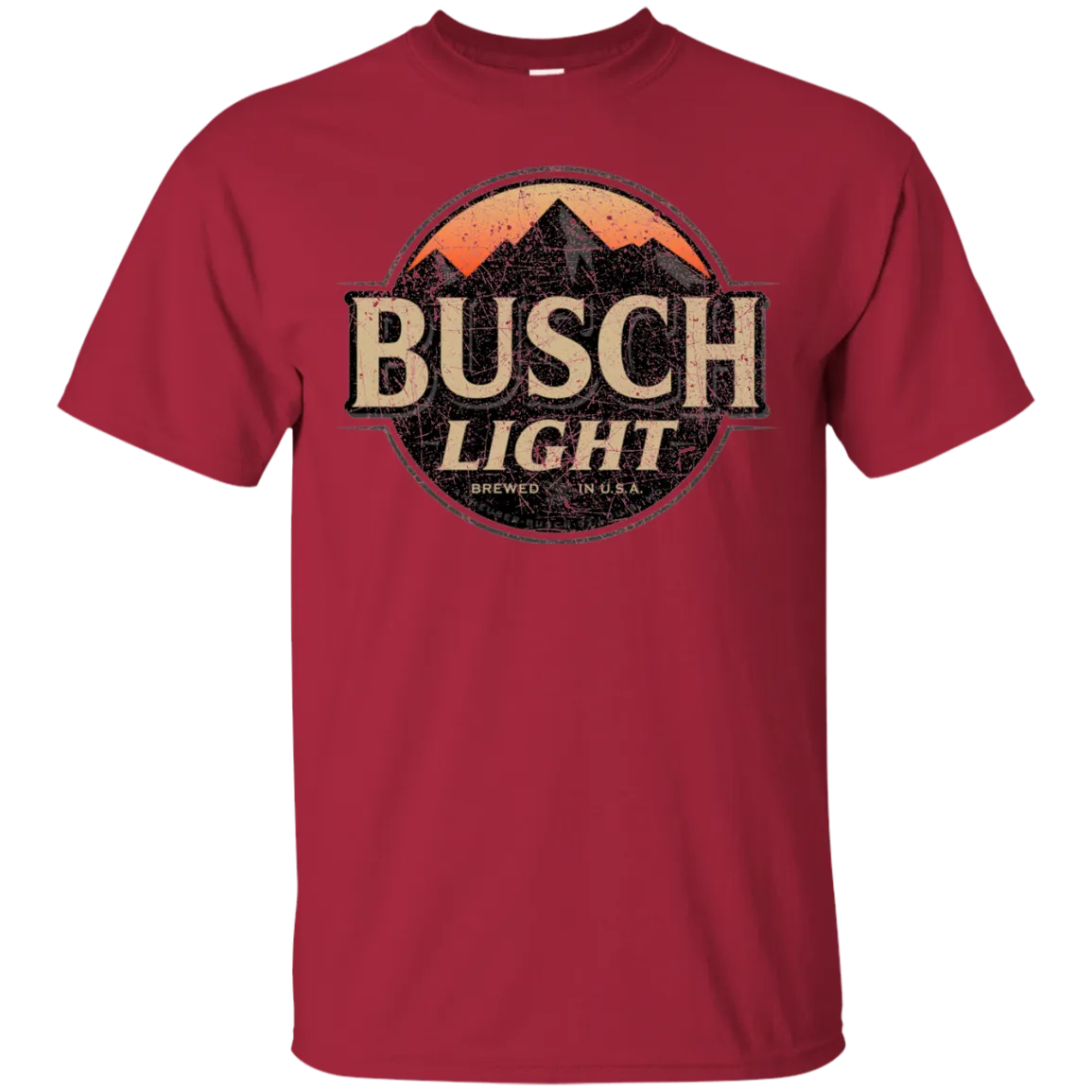 Busch Light Beer T-Shirt Custom Designed Color Worn Label Pattern
