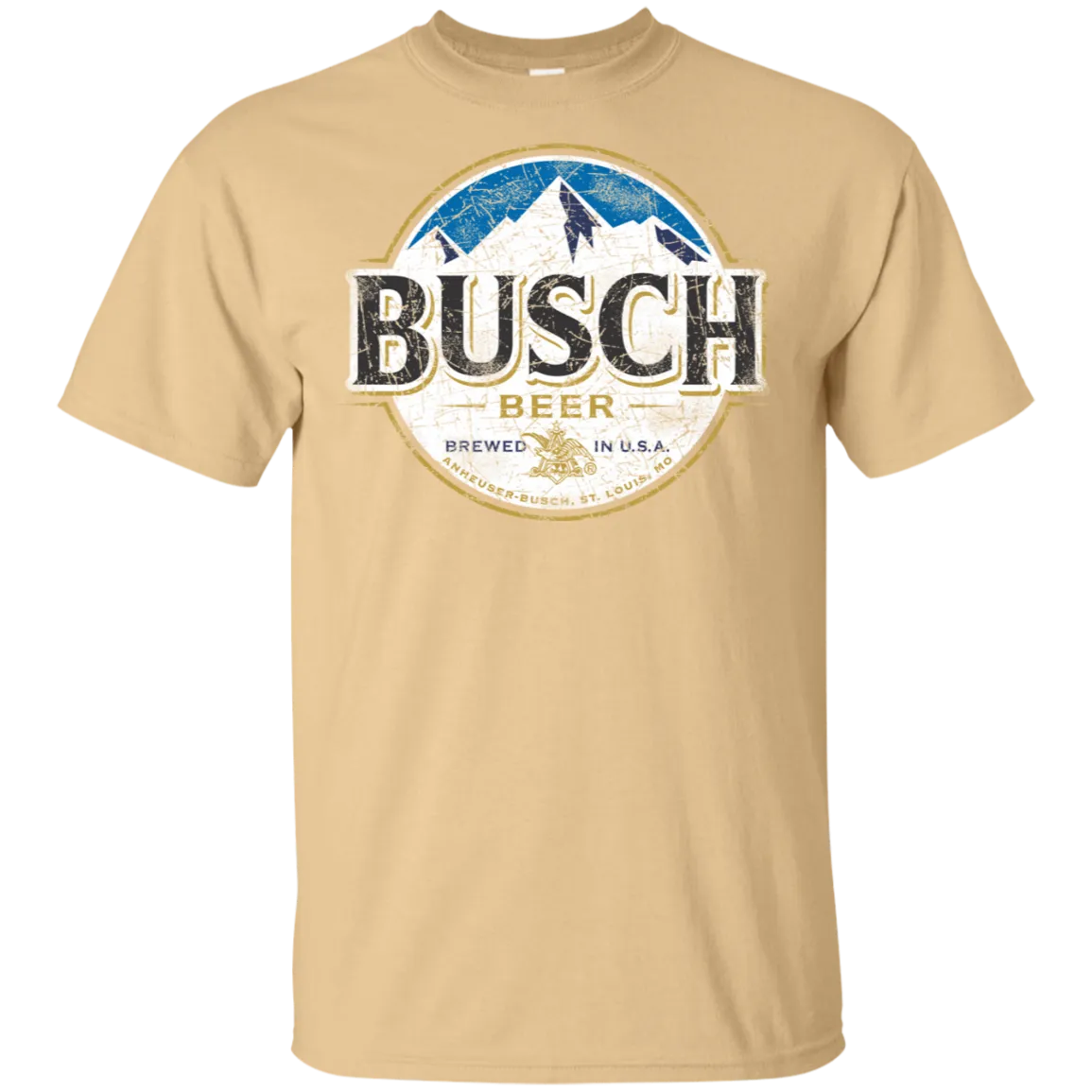 Busch Light Beer T-Shirt Custom Designed Color Worn Label Pattern