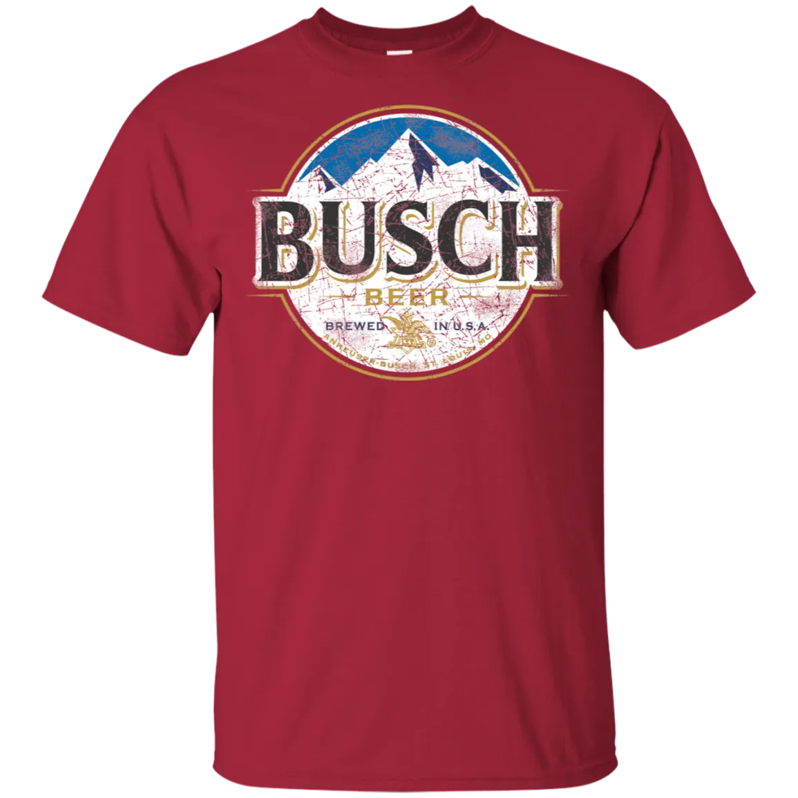 Busch Light Beer T-Shirt Custom Designed Color Worn Label Pattern