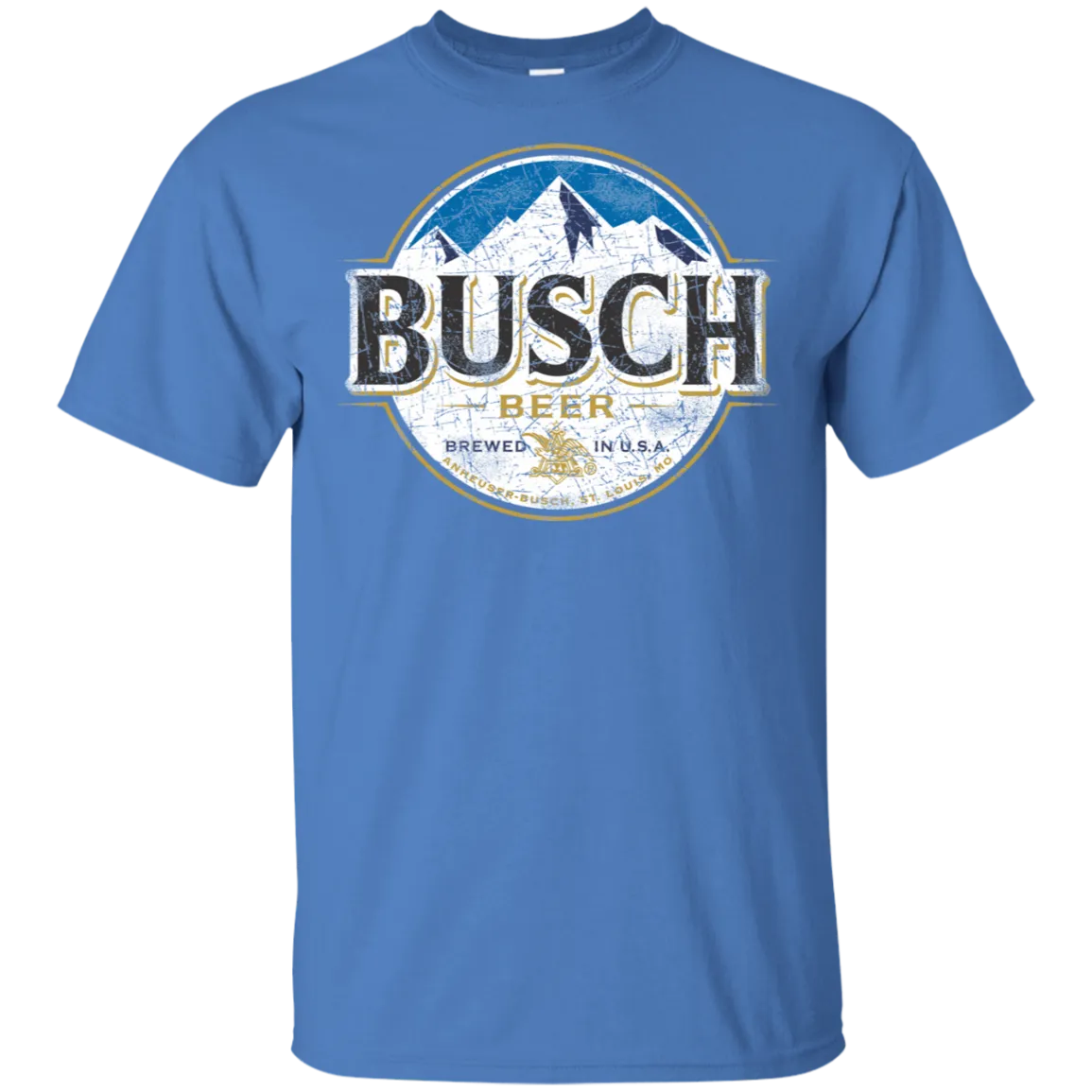 Busch Light Beer T-Shirt Custom Designed Color Worn Label Pattern