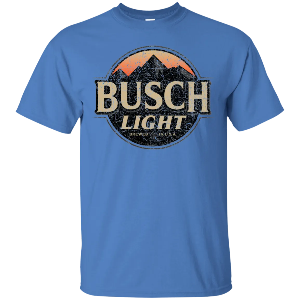 Busch Light Beer T-Shirt Custom Designed Color Worn Label Pattern