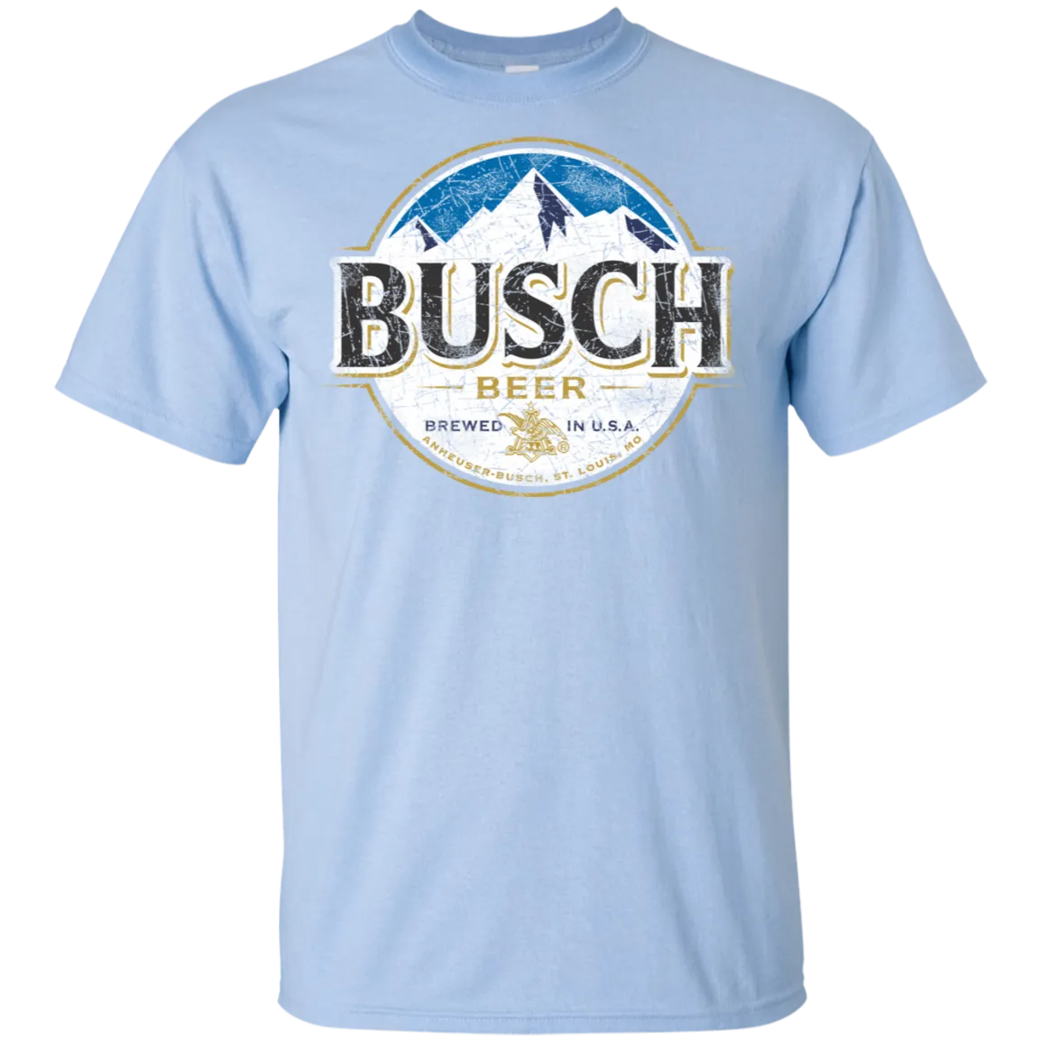 Busch Light Beer T-Shirt Custom Designed Color Worn Label Pattern