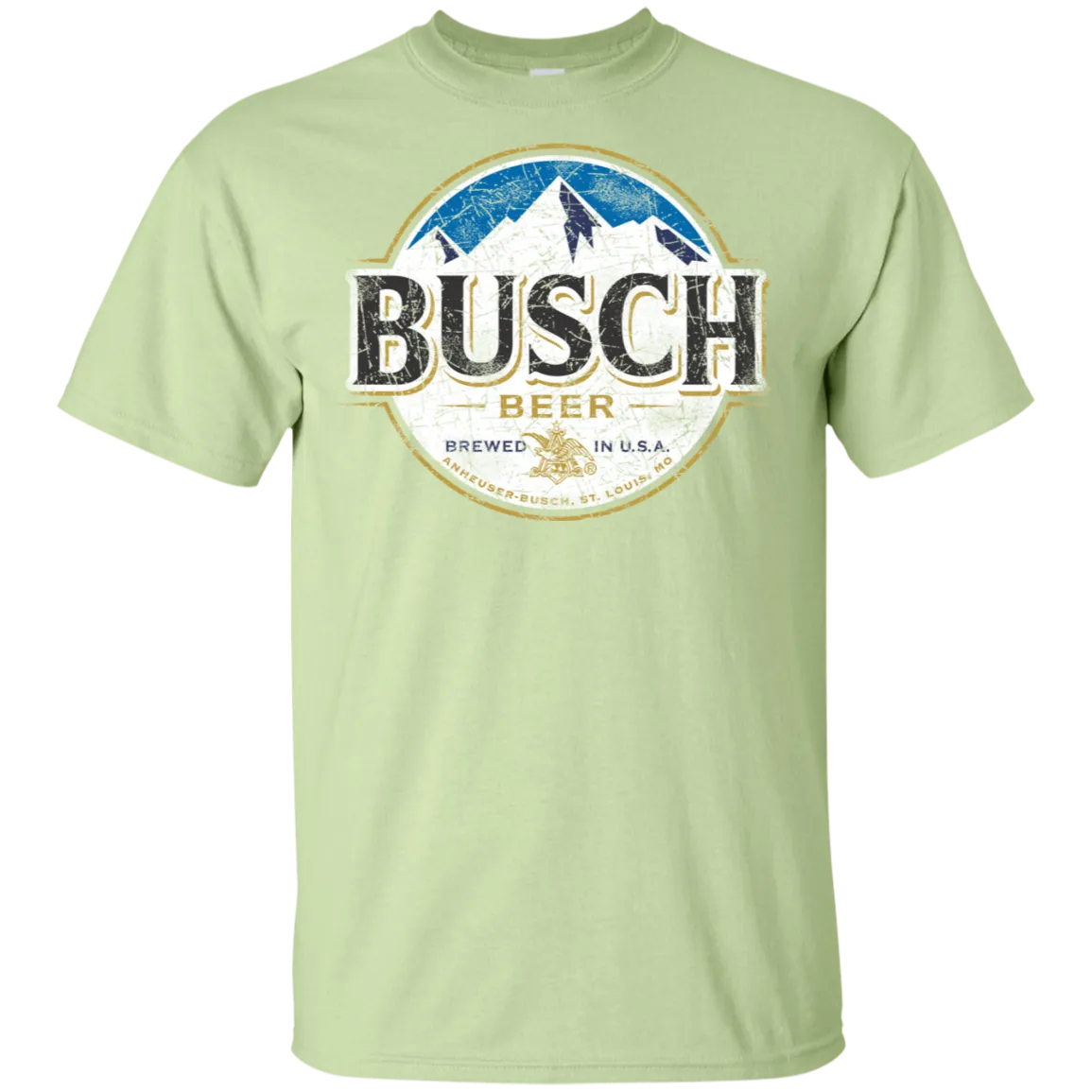Busch Light Beer T-Shirt Custom Designed Color Worn Label Pattern