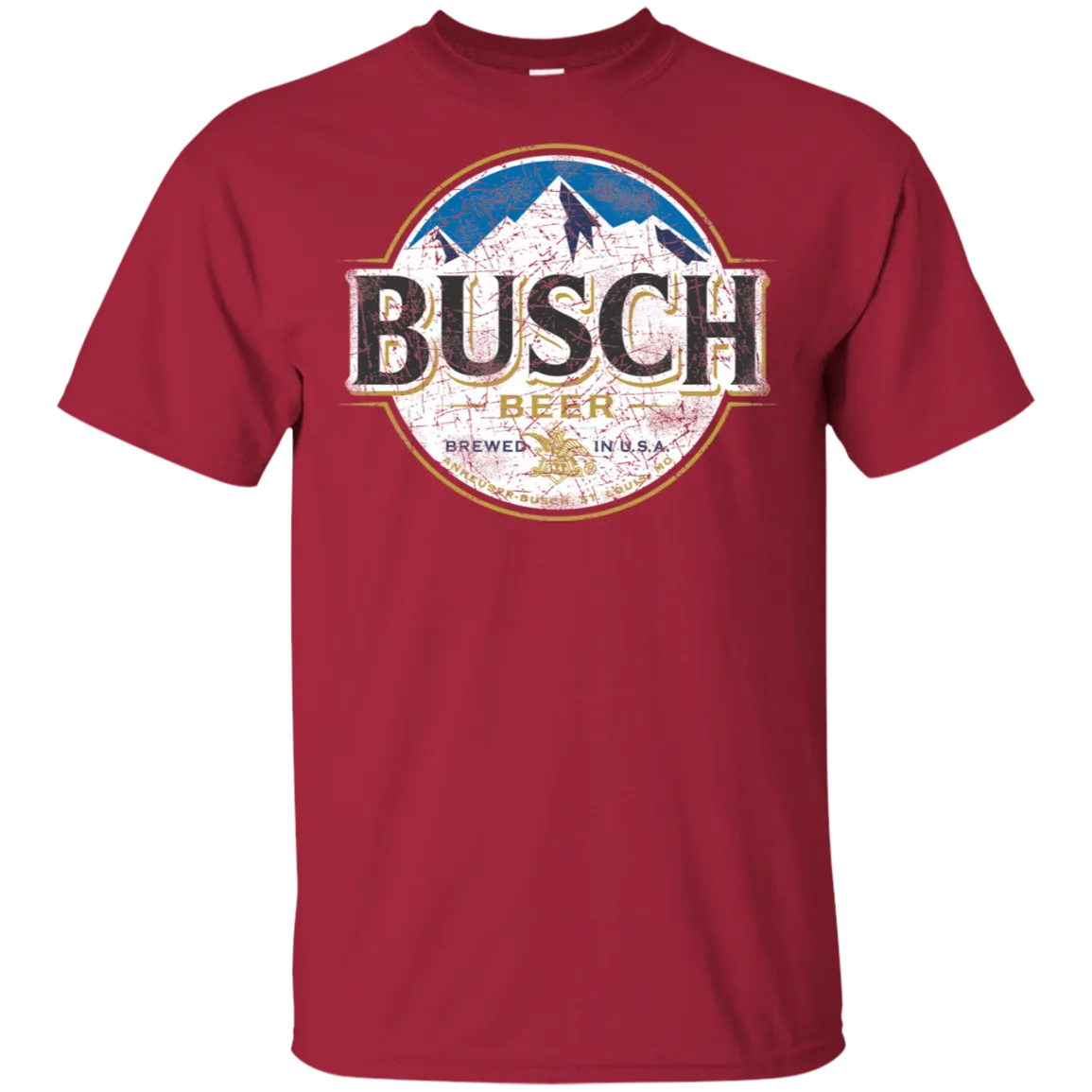 Busch Light Beer T-Shirt Custom Designed Color Worn Label Pattern