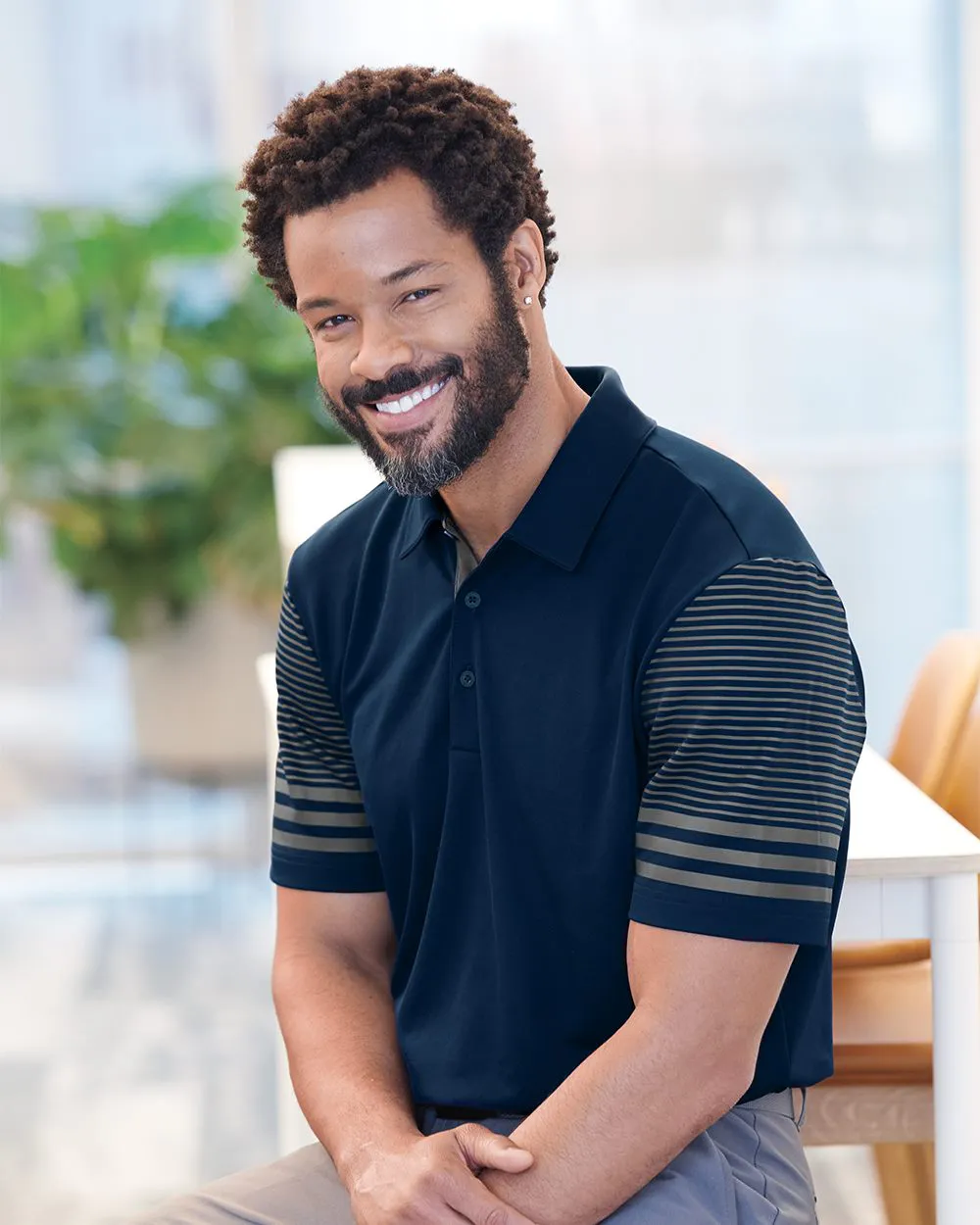 C2103 Mens Striped Sleeve Sport Shirt