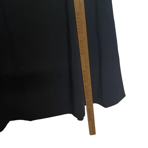 CALVIN KLEIN Gold Zipper A-Line Midi Black Skirt with Belt 8 (Medium)