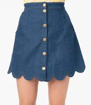 Campus Scalloped Skirt