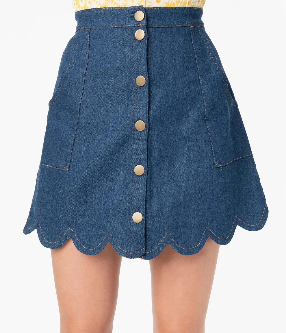 Campus Scalloped Skirt