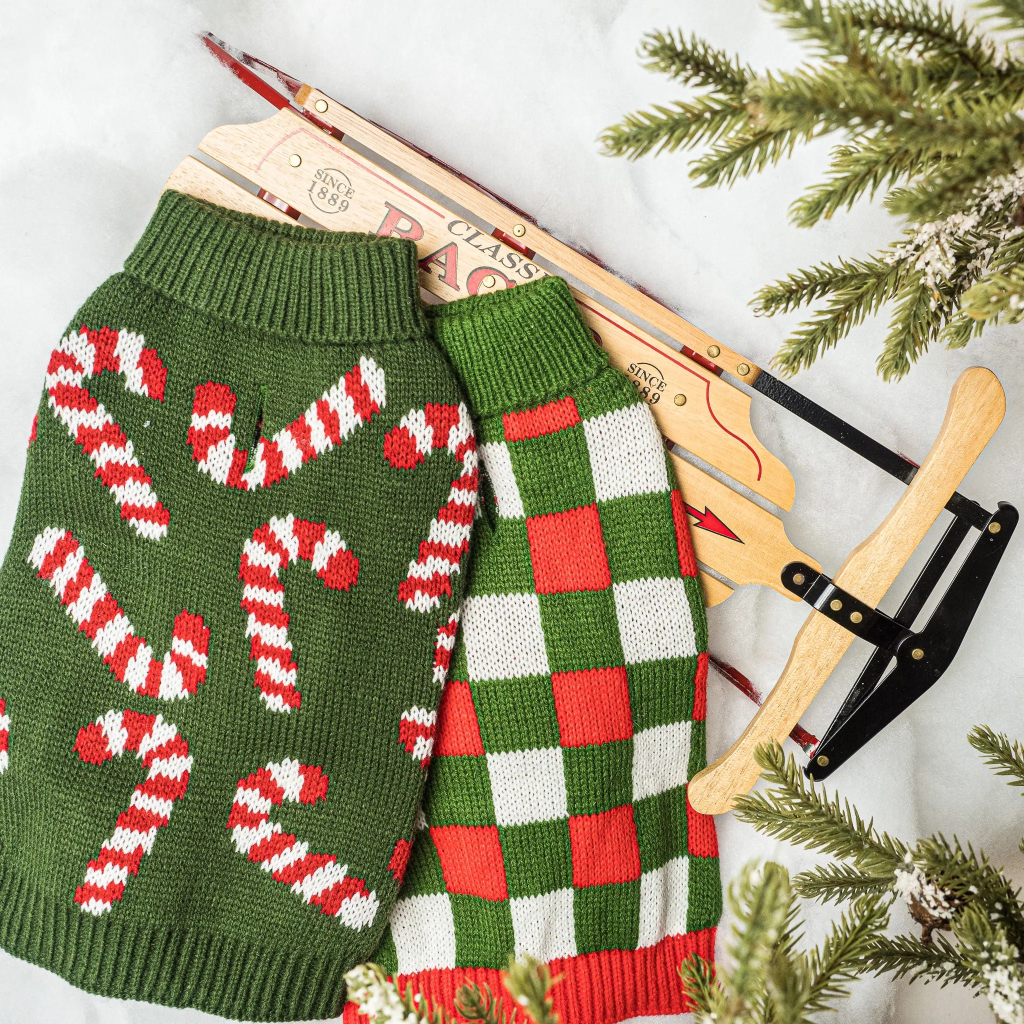 Candy Cane Dreams Holiday Dog Sweater