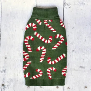 Candy Cane Dreams Holiday Dog Sweater