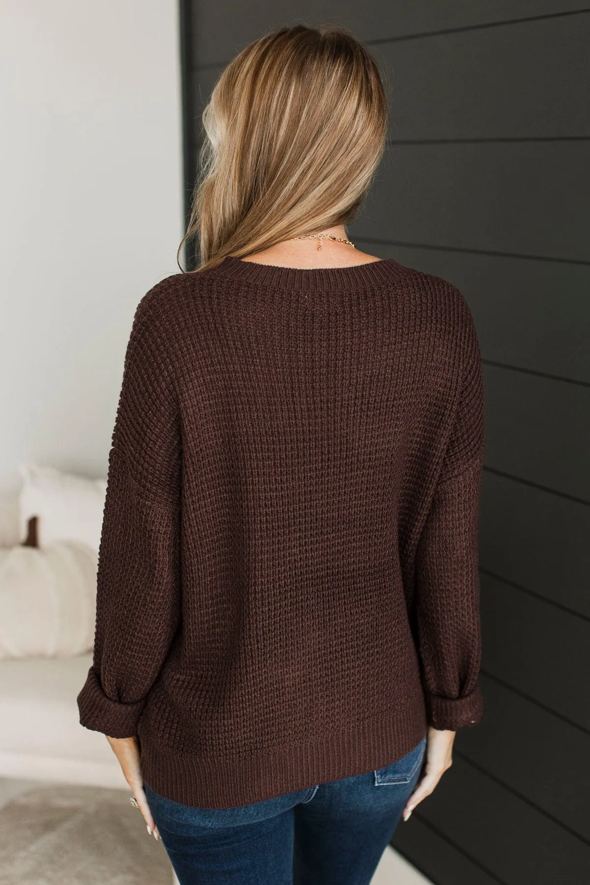 Captivating In Color Knit Sweater- Dark Brown