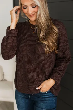 Captivating In Color Knit Sweater- Dark Brown