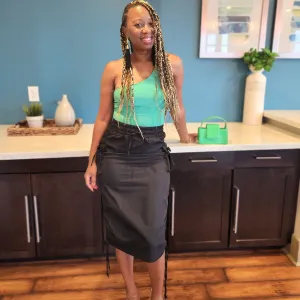 Cargo  | Ruched Skirt - Black