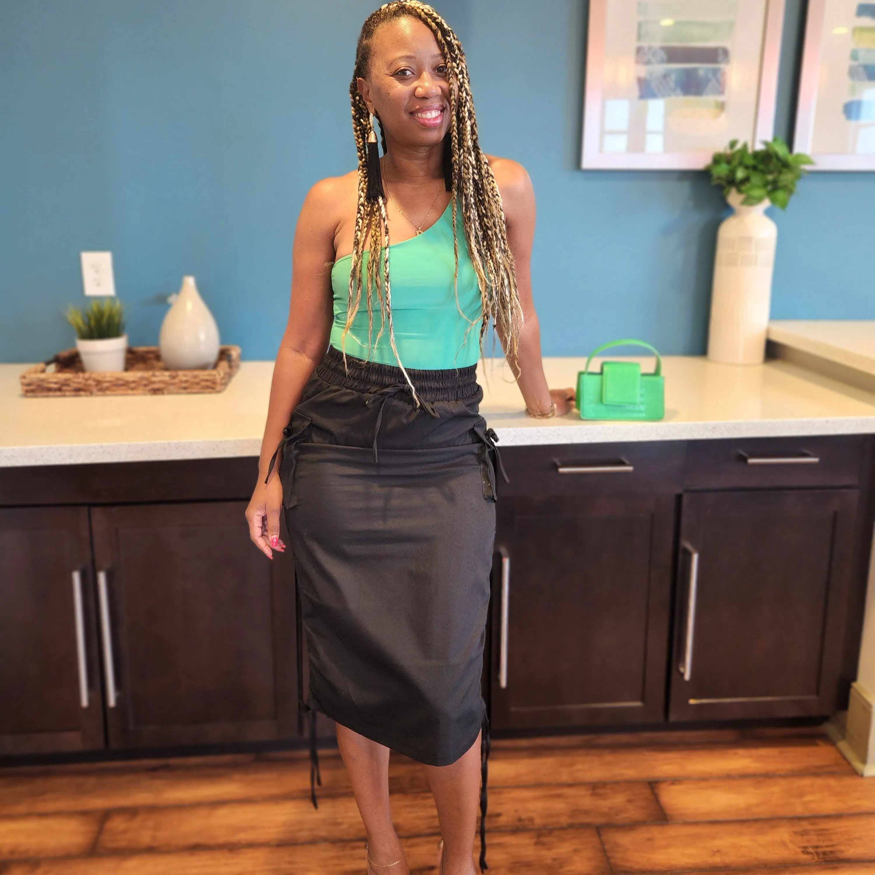 Cargo  | Ruched Skirt - Black