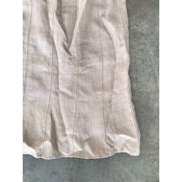 Carlisle Beige Oatmeal Linen A-Line Knee Length Skirt Size 10