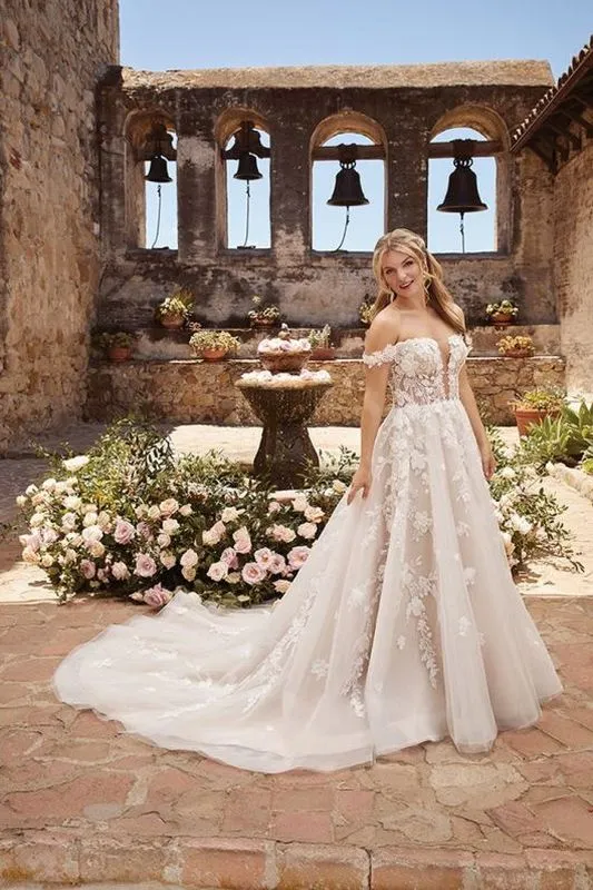 Casablanca Size 14 2468 Eliana Nude/Ivory Gown
