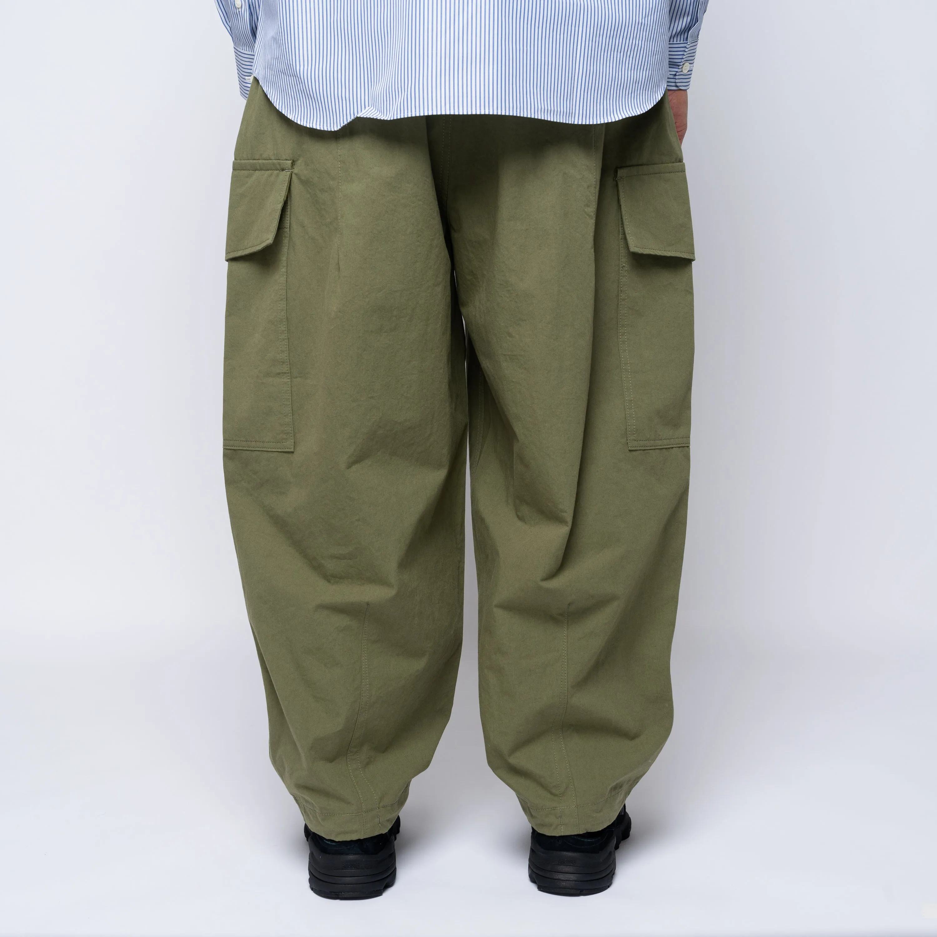 CdGH Cotton Wide Cargo Pants Green HO-P011-051