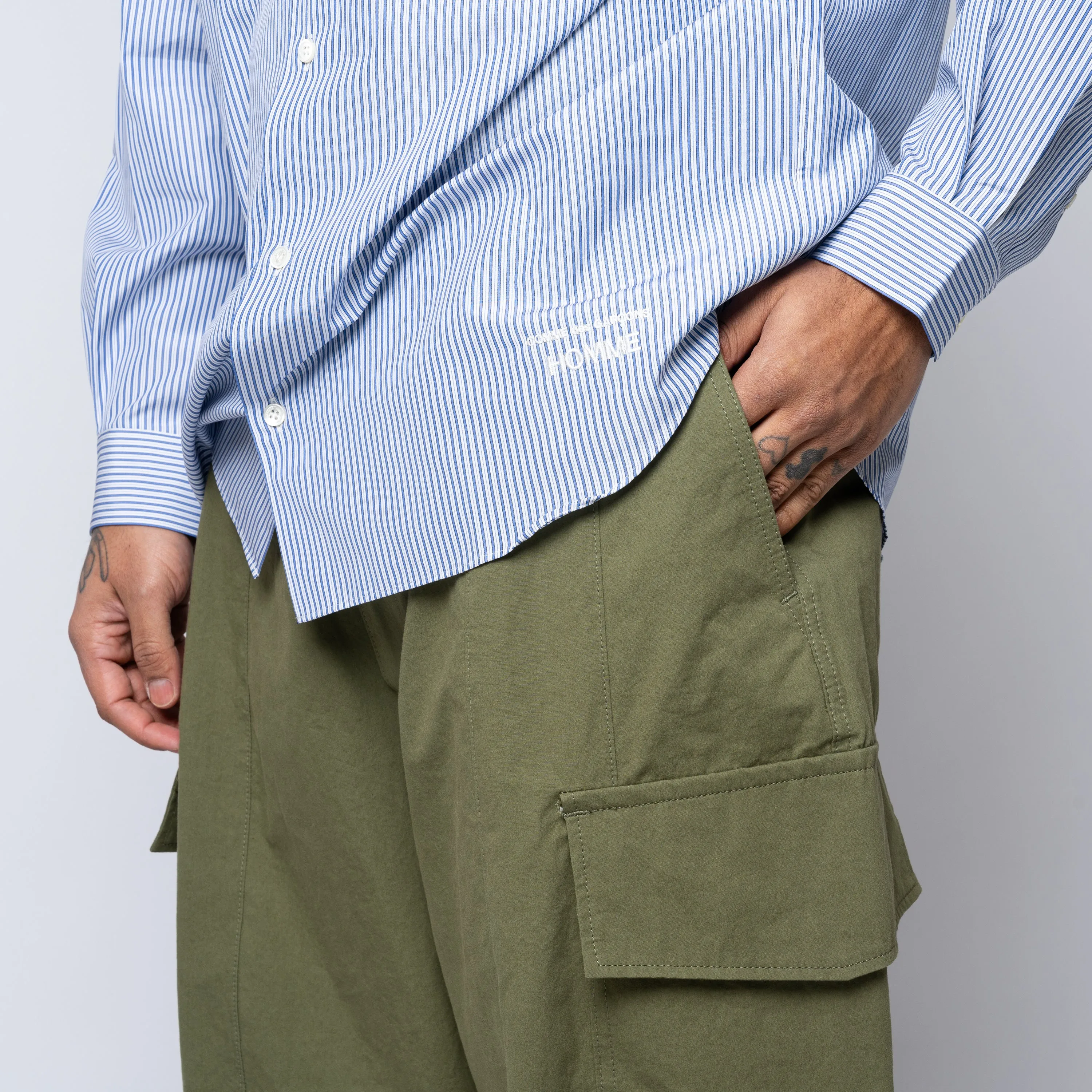 CdGH Cotton Wide Cargo Pants Green HO-P011-051