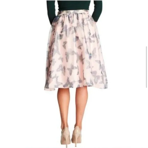 Cece Butterfly Kiss Side Zip A Line Full Skirt Size 14 NWT