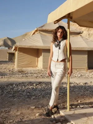 Chino pants with linen