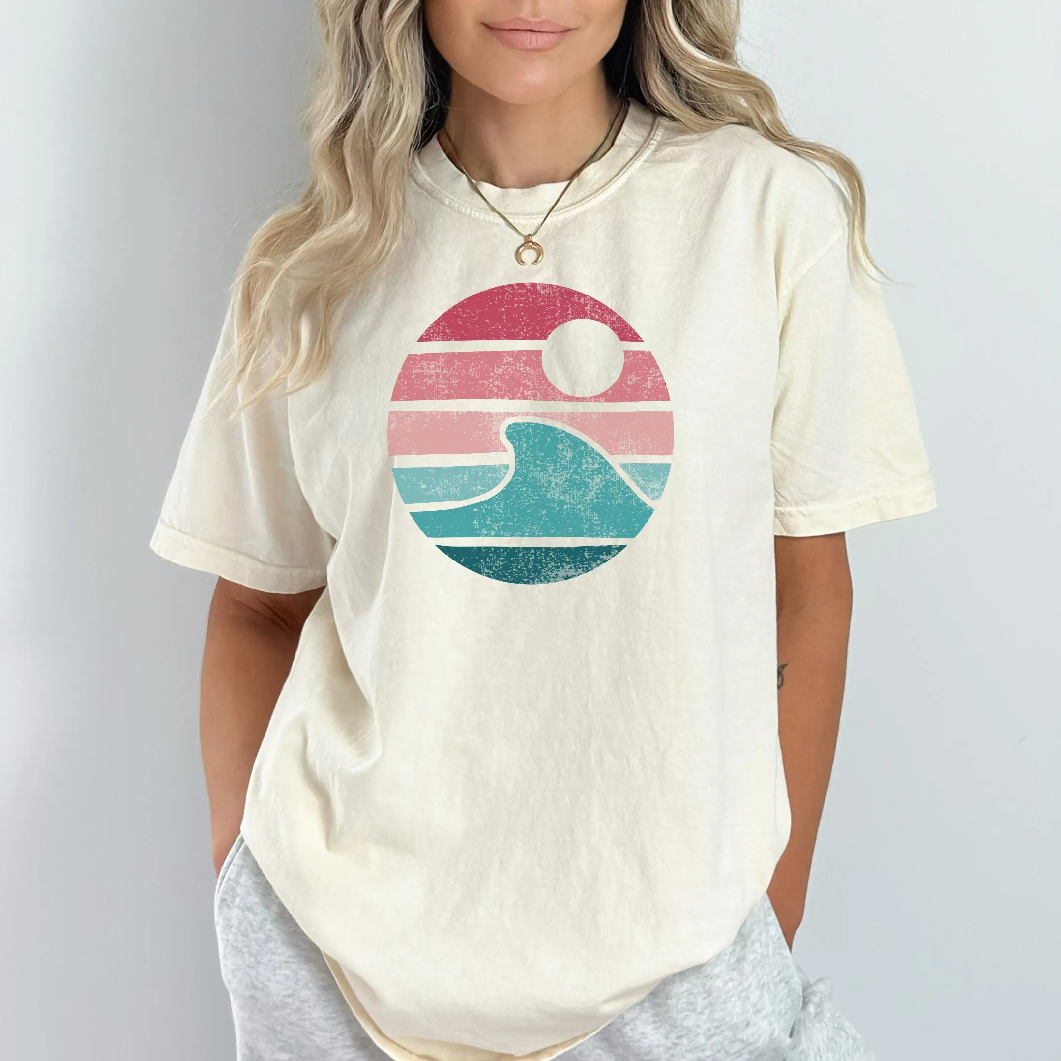 CIRCLE STRIPED WAVE TEE