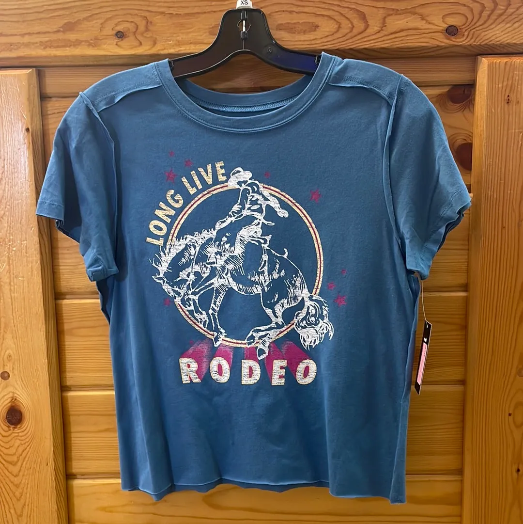 CLCTT7443001 T-Shirt Crop Blue "Rodeo"