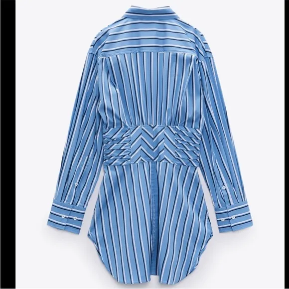 COPY - Zara poplin striped corset shirt dress