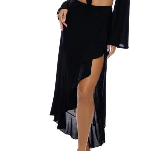 COSITA BUENA - Ruffle High Lo Slit Skirt-CLS