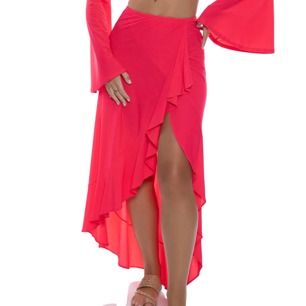 COSITA BUENA - Ruffle High Lo Slit Skirt-CLS