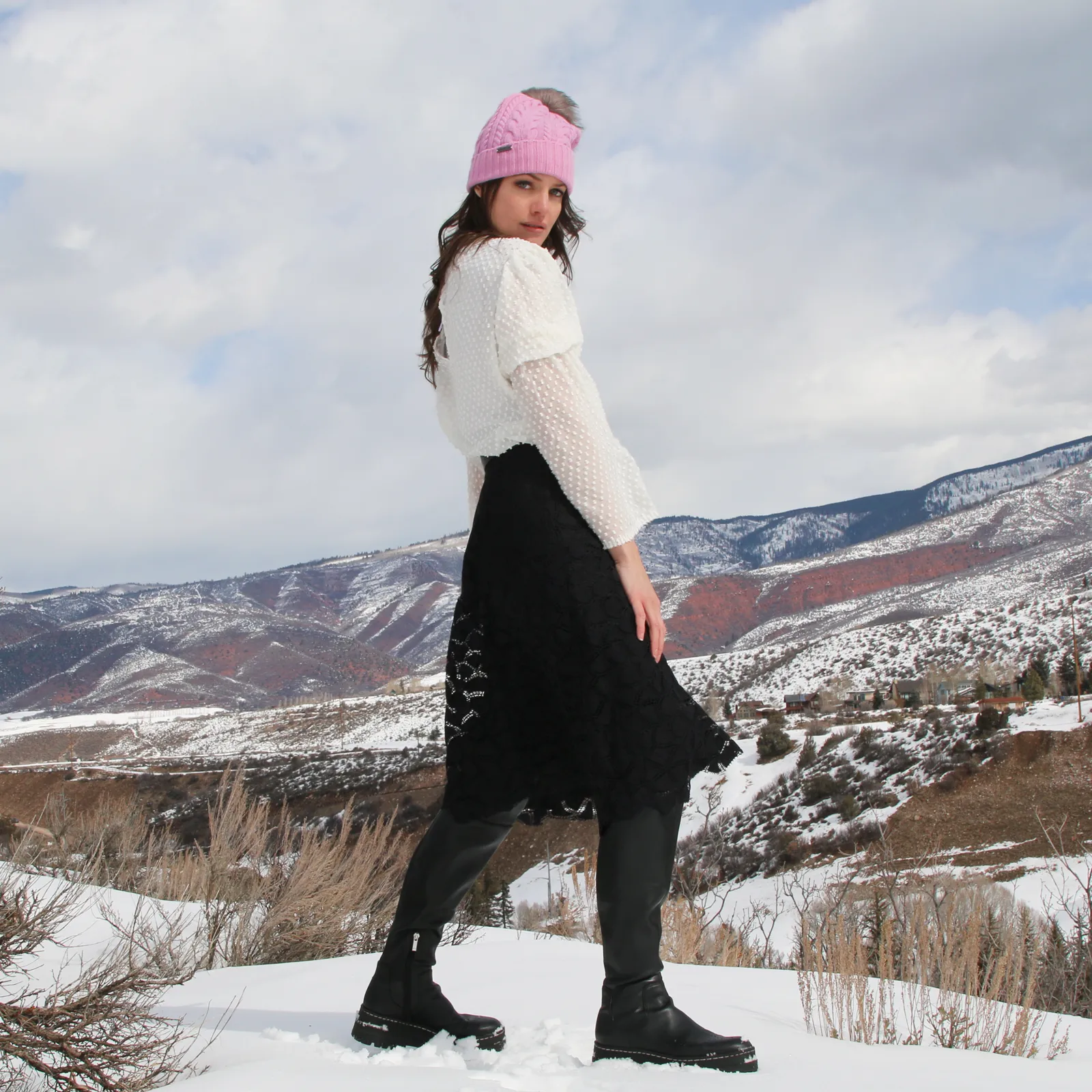 Cotton Lace A-Line Skirt