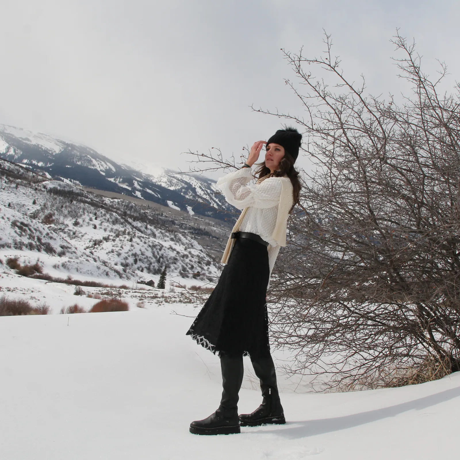 Cotton Lace A-Line Skirt