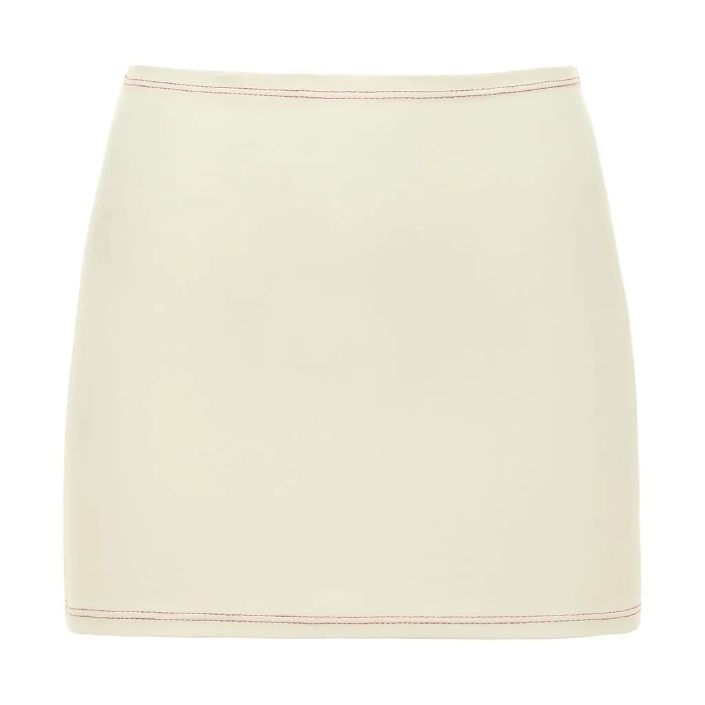 Cream (Raspberry Stitch) Micro Skirt