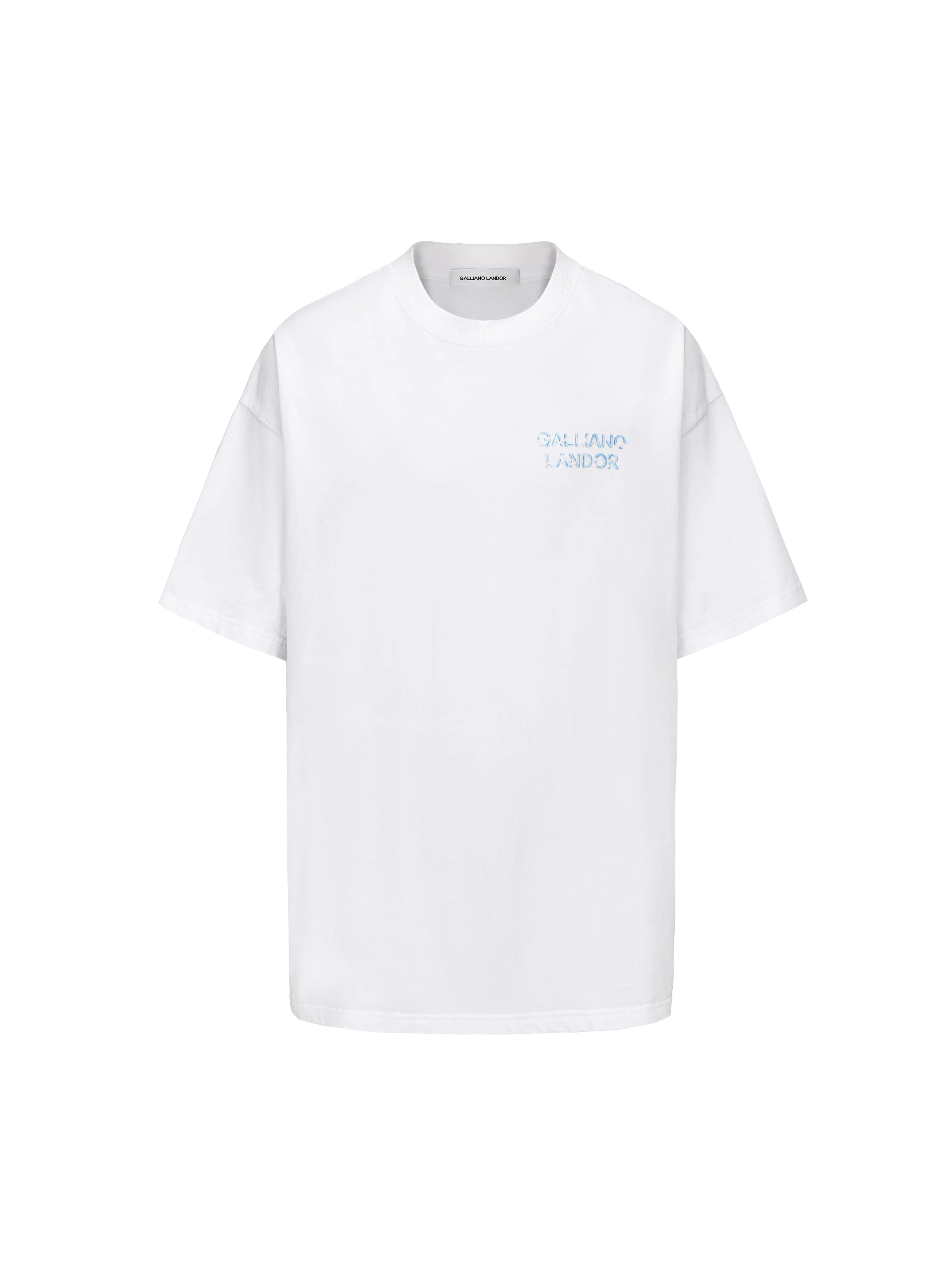 Crushed Ice Pattern White Logo T-shirt